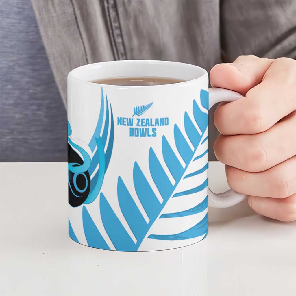 New Zealand Lawn Bowls Prostate Cancer Custom Ceramic Mug Aotearoa Maori Silver Fern Blue Ribbon - Aussie Hoodie
