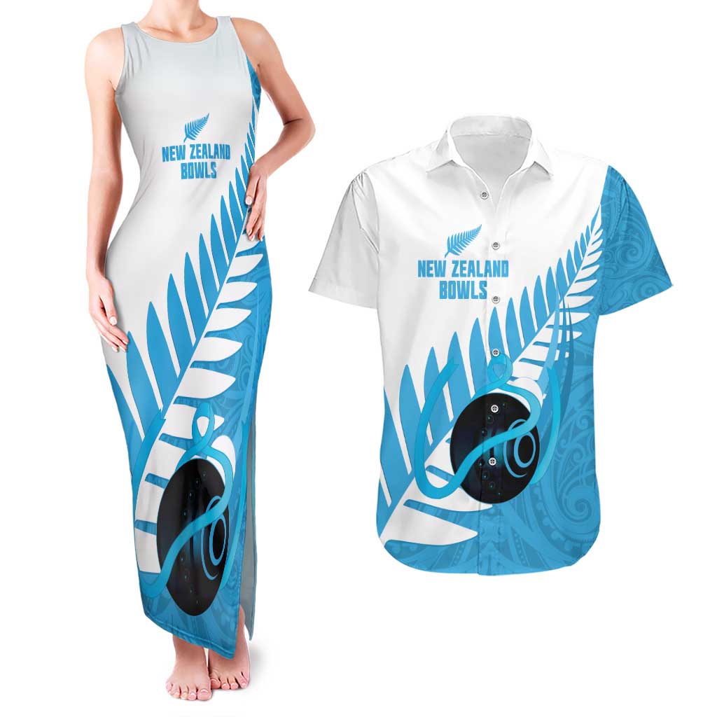 New Zealand Lawn Bowls Prostate Cancer Custom Couples Matching Tank Maxi Dress and Hawaiian Shirt Aotearoa Maori Silver Fern Blue Ribbon - Aussie Hoodie