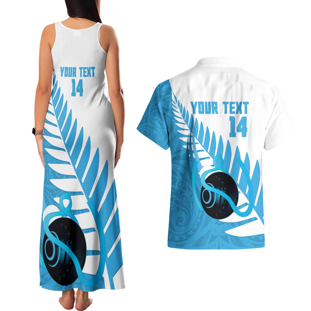 New Zealand Lawn Bowls Prostate Cancer Custom Couples Matching Tank Maxi Dress and Hawaiian Shirt Aotearoa Maori Silver Fern Blue Ribbon - Aussie Hoodie