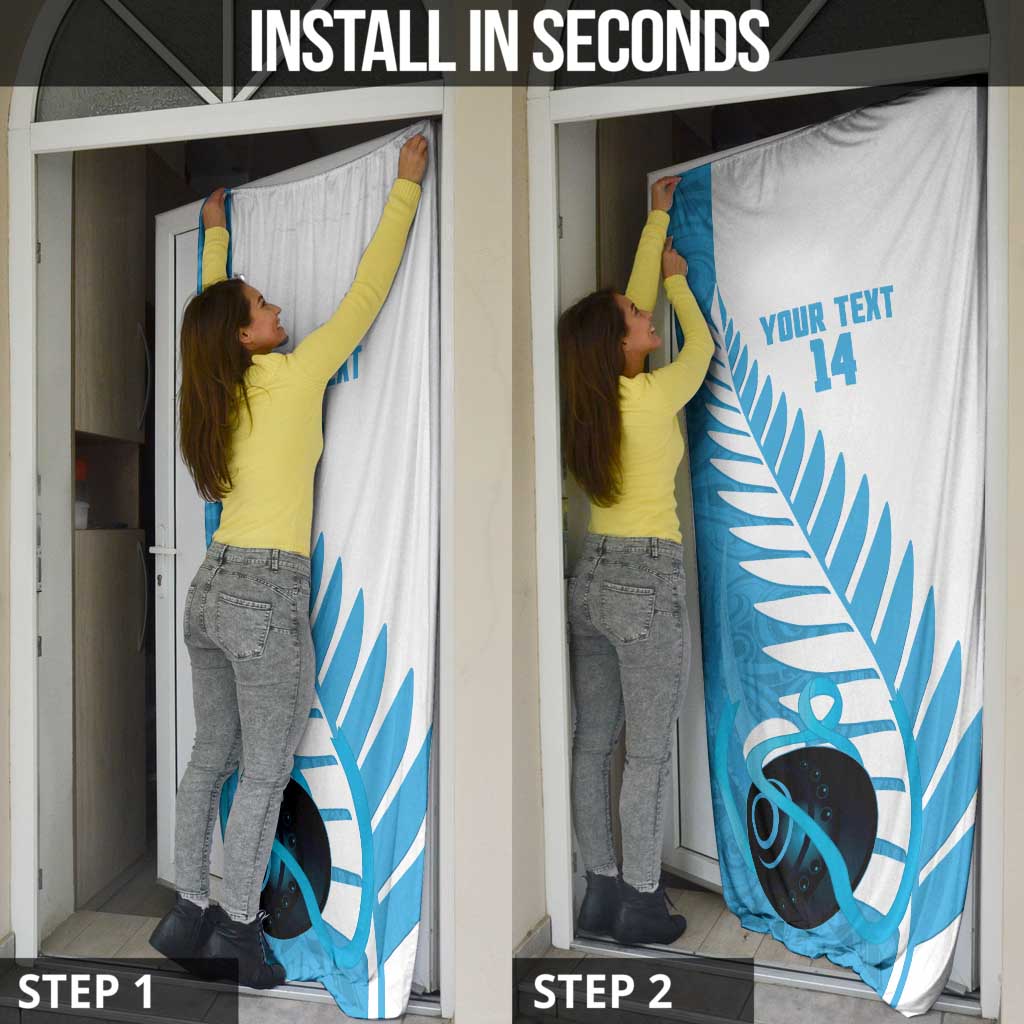 New Zealand Lawn Bowls Prostate Cancer Custom Door Cover Aotearoa Maori Silver Fern Blue Ribbon - Aussie Hoodie