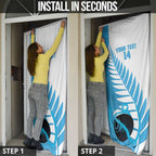 New Zealand Lawn Bowls Prostate Cancer Custom Door Cover Aotearoa Maori Silver Fern Blue Ribbon - Aussie Hoodie