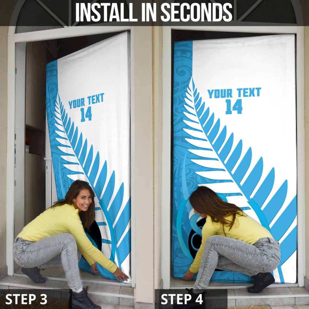 New Zealand Lawn Bowls Prostate Cancer Custom Door Cover Aotearoa Maori Silver Fern Blue Ribbon - Aussie Hoodie