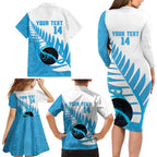 New Zealand Lawn Bowls Prostate Cancer Custom Family Matching Long Sleeve Bodycon Dress and Hawaiian Shirt Aotearoa Maori Silver Fern Blue Ribbon - Aussie Hoodie
