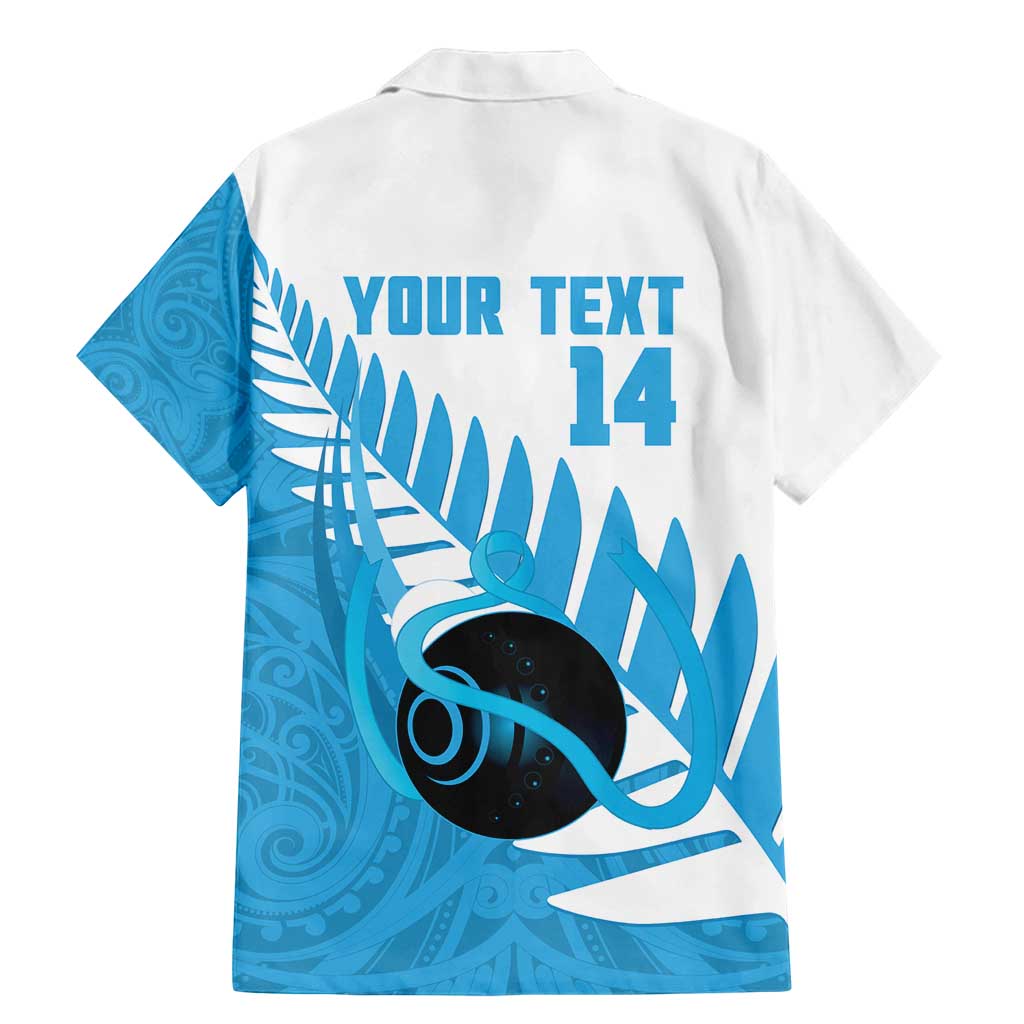 New Zealand Lawn Bowls Prostate Cancer Custom Family Matching Mermaid Dress and Hawaiian Shirt Aotearoa Maori Silver Fern Blue Ribbon - Aussie Hoodie