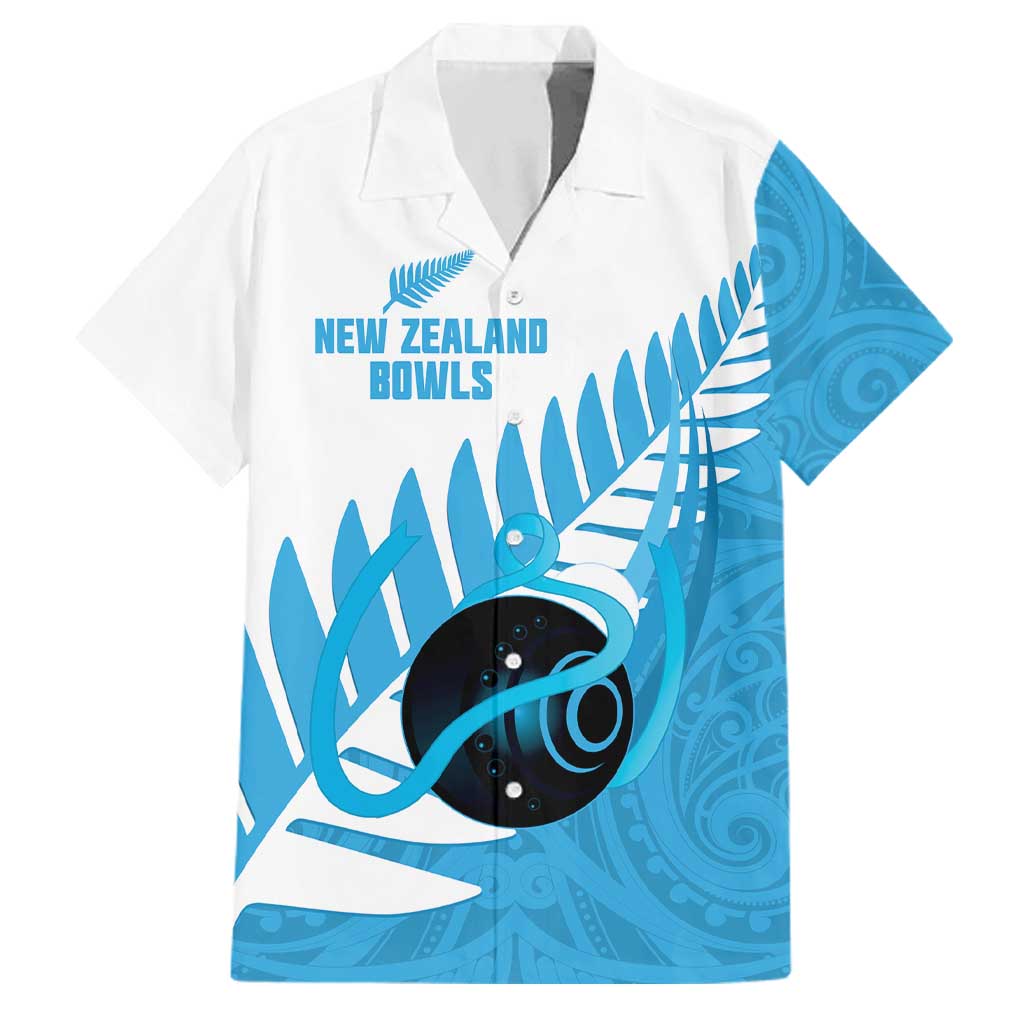 New Zealand Lawn Bowls Prostate Cancer Custom Family Matching Off Shoulder Maxi Dress and Hawaiian Shirt Aotearoa Maori Silver Fern Blue Ribbon - Aussie Hoodie