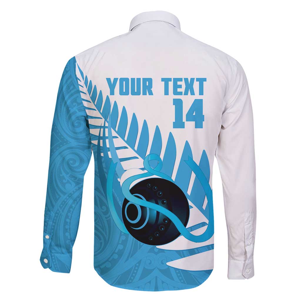 New Zealand Lawn Bowls Prostate Cancer Custom Family Matching Off Shoulder Maxi Dress and Hawaiian Shirt Aotearoa Maori Silver Fern Blue Ribbon - Aussie Hoodie