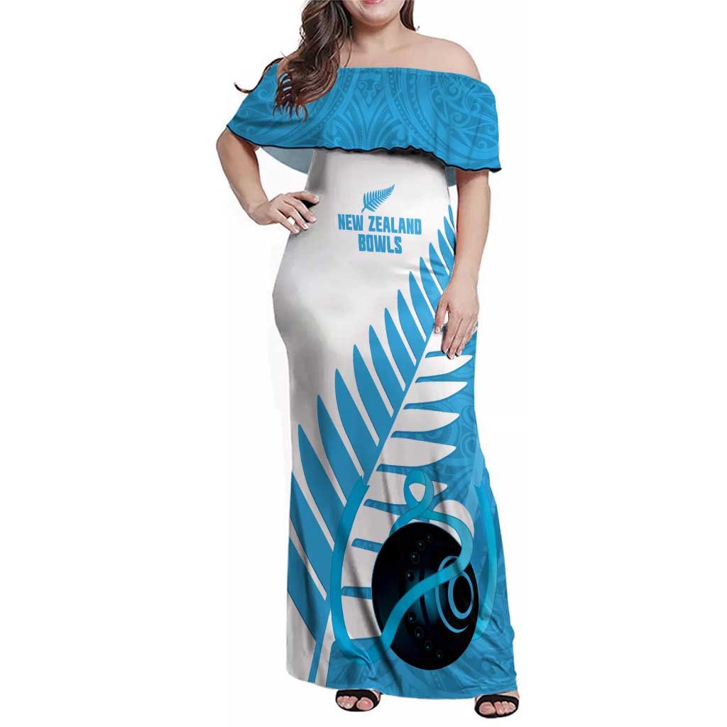 New Zealand Lawn Bowls Prostate Cancer Custom Family Matching Off Shoulder Maxi Dress and Hawaiian Shirt Aotearoa Maori Silver Fern Blue Ribbon - Aussie Hoodie