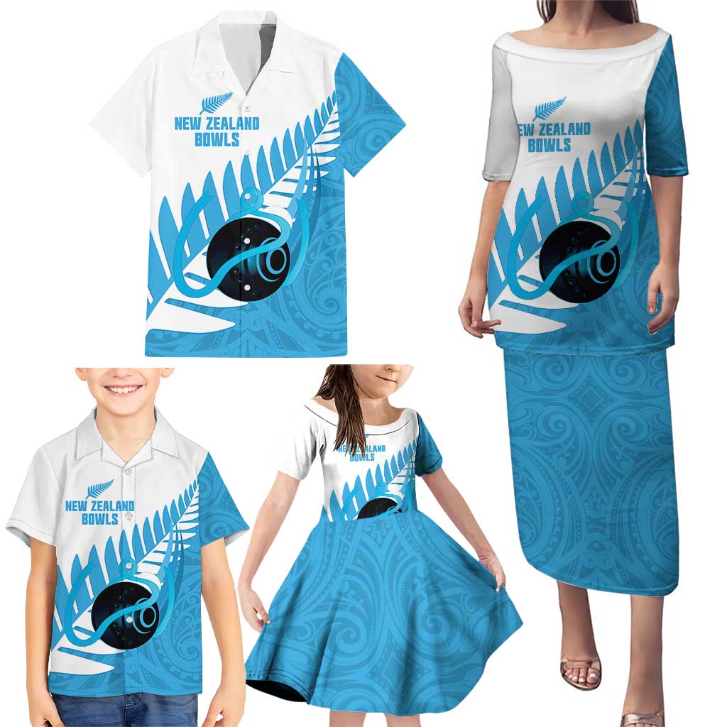 New Zealand Lawn Bowls Prostate Cancer Custom Family Matching Puletasi and Hawaiian Shirt Aotearoa Maori Silver Fern Blue Ribbon - Aussie Hoodie