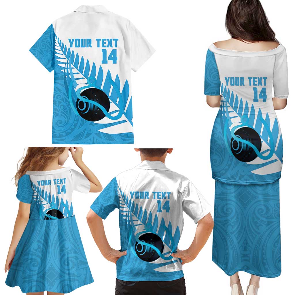 New Zealand Lawn Bowls Prostate Cancer Custom Family Matching Puletasi and Hawaiian Shirt Aotearoa Maori Silver Fern Blue Ribbon - Aussie Hoodie