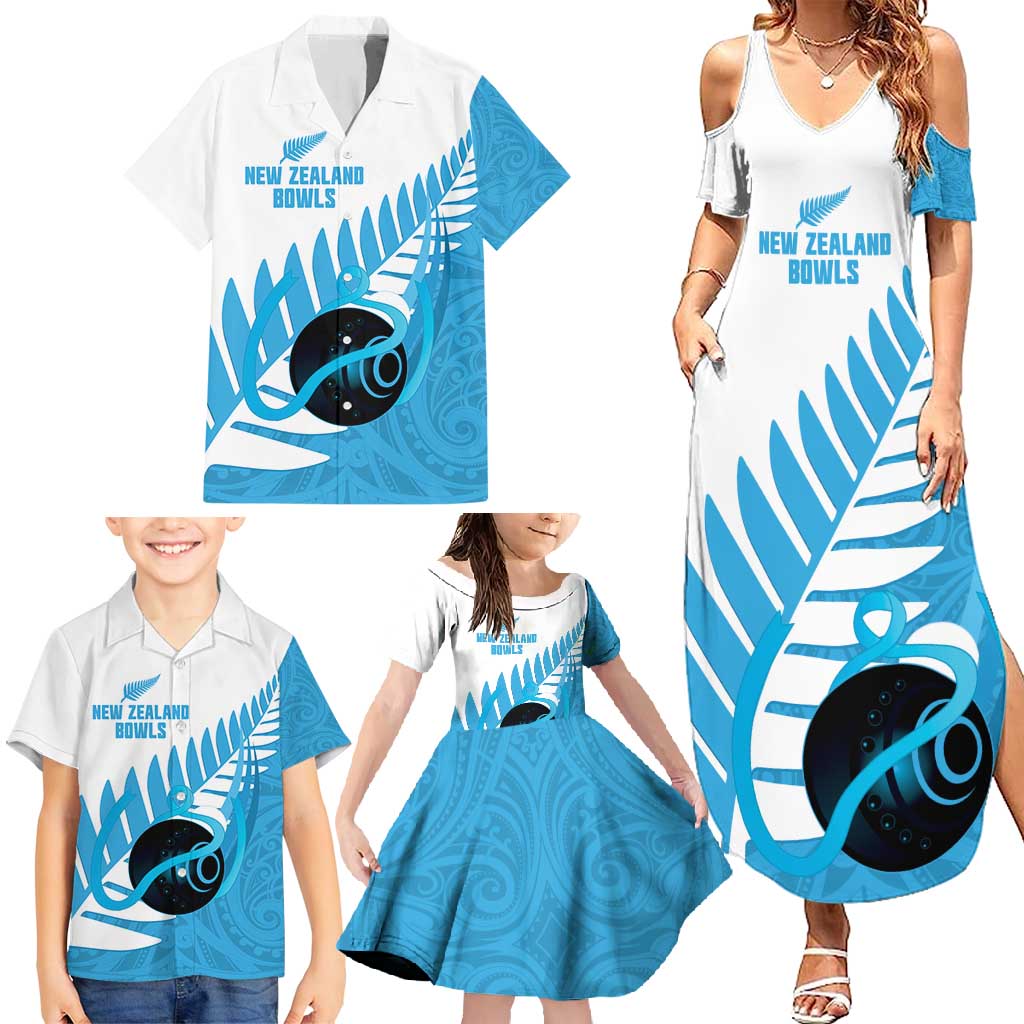 New Zealand Lawn Bowls Prostate Cancer Custom Family Matching Summer Maxi Dress and Hawaiian Shirt Aotearoa Maori Silver Fern Blue Ribbon - Aussie Hoodie