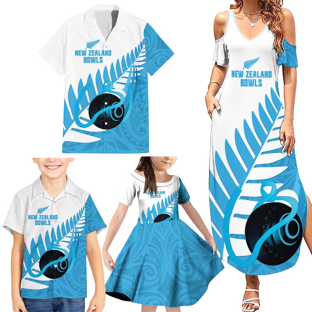 New Zealand Lawn Bowls Prostate Cancer Custom Family Matching Summer Maxi Dress and Hawaiian Shirt Aotearoa Maori Silver Fern Blue Ribbon - Aussie Hoodie