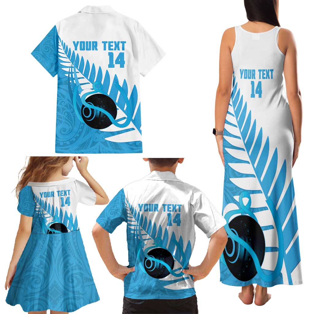 New Zealand Lawn Bowls Prostate Cancer Custom Family Matching Tank Maxi Dress and Hawaiian Shirt Aotearoa Maori Silver Fern Blue Ribbon - Aussie Hoodie