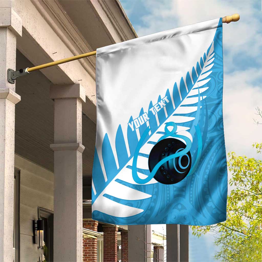 New Zealand Lawn Bowls Prostate Cancer Custom Garden Flag Aotearoa Maori Silver Fern Blue Ribbon - Aussie Hoodie