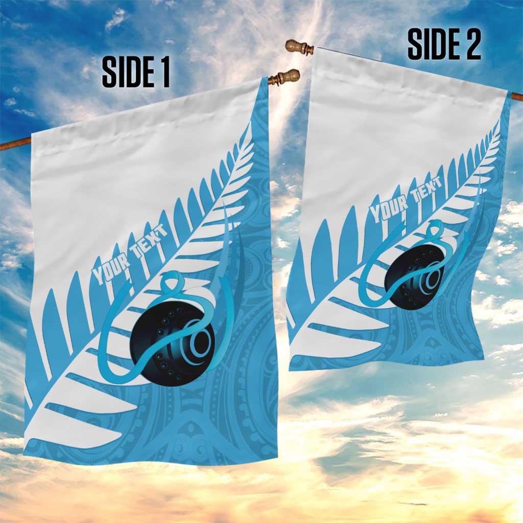 New Zealand Lawn Bowls Prostate Cancer Custom Garden Flag Aotearoa Maori Silver Fern Blue Ribbon - Aussie Hoodie