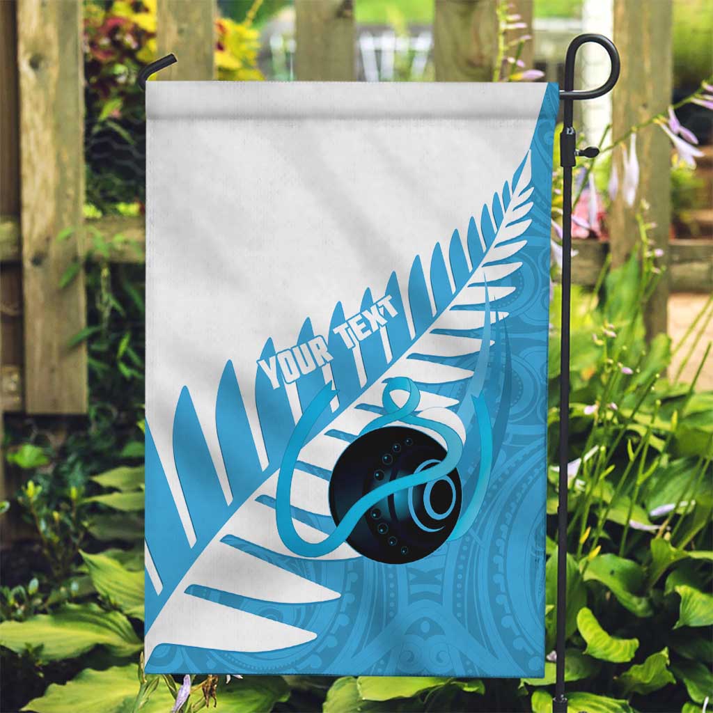 New Zealand Lawn Bowls Prostate Cancer Custom Garden Flag Aotearoa Maori Silver Fern Blue Ribbon - Aussie Hoodie