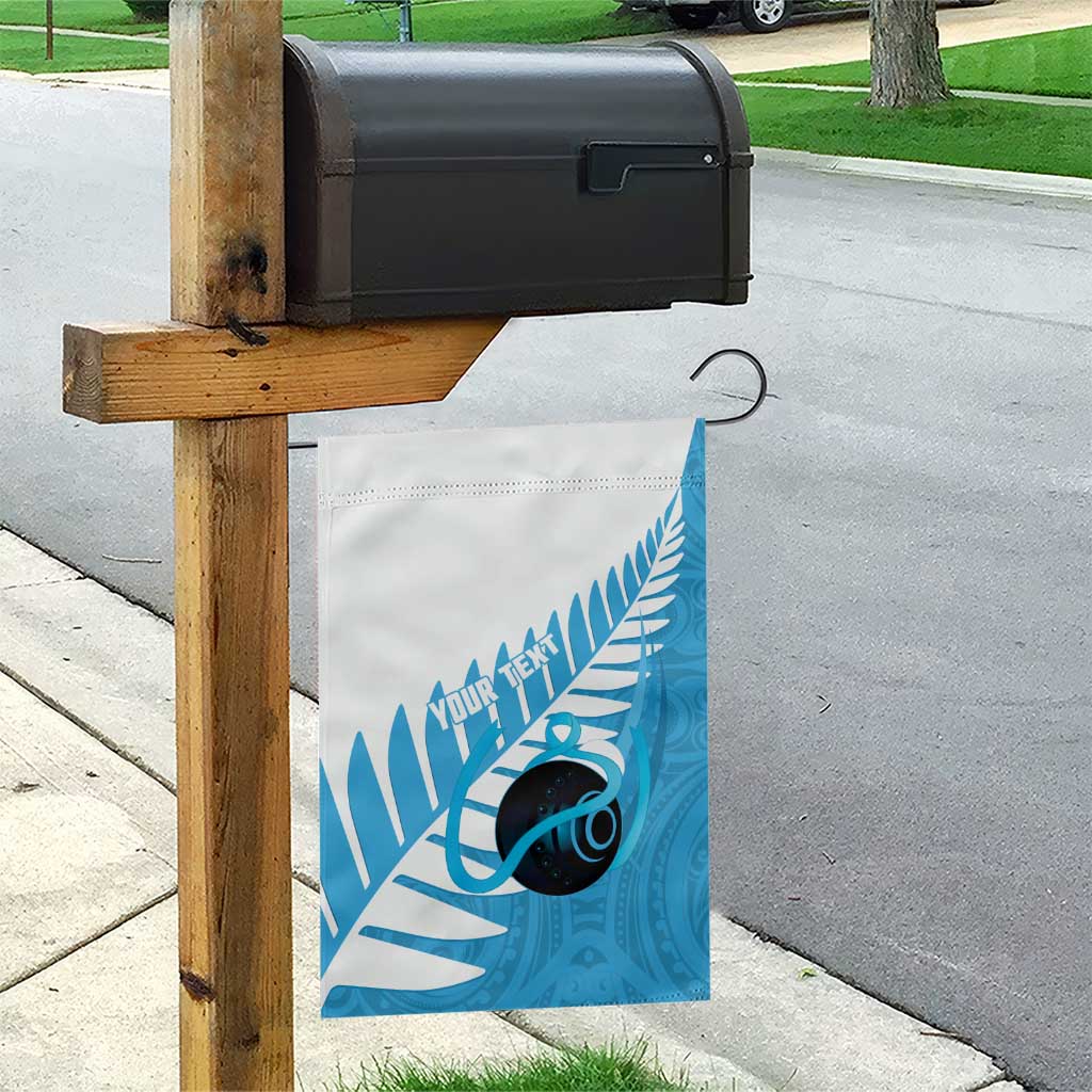 New Zealand Lawn Bowls Prostate Cancer Custom Garden Flag Aotearoa Maori Silver Fern Blue Ribbon - Aussie Hoodie