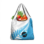New Zealand Lawn Bowls Prostate Cancer Custom Grocery Bag Aotearoa Maori Silver Fern Blue Ribbon - Aussie Hoodie