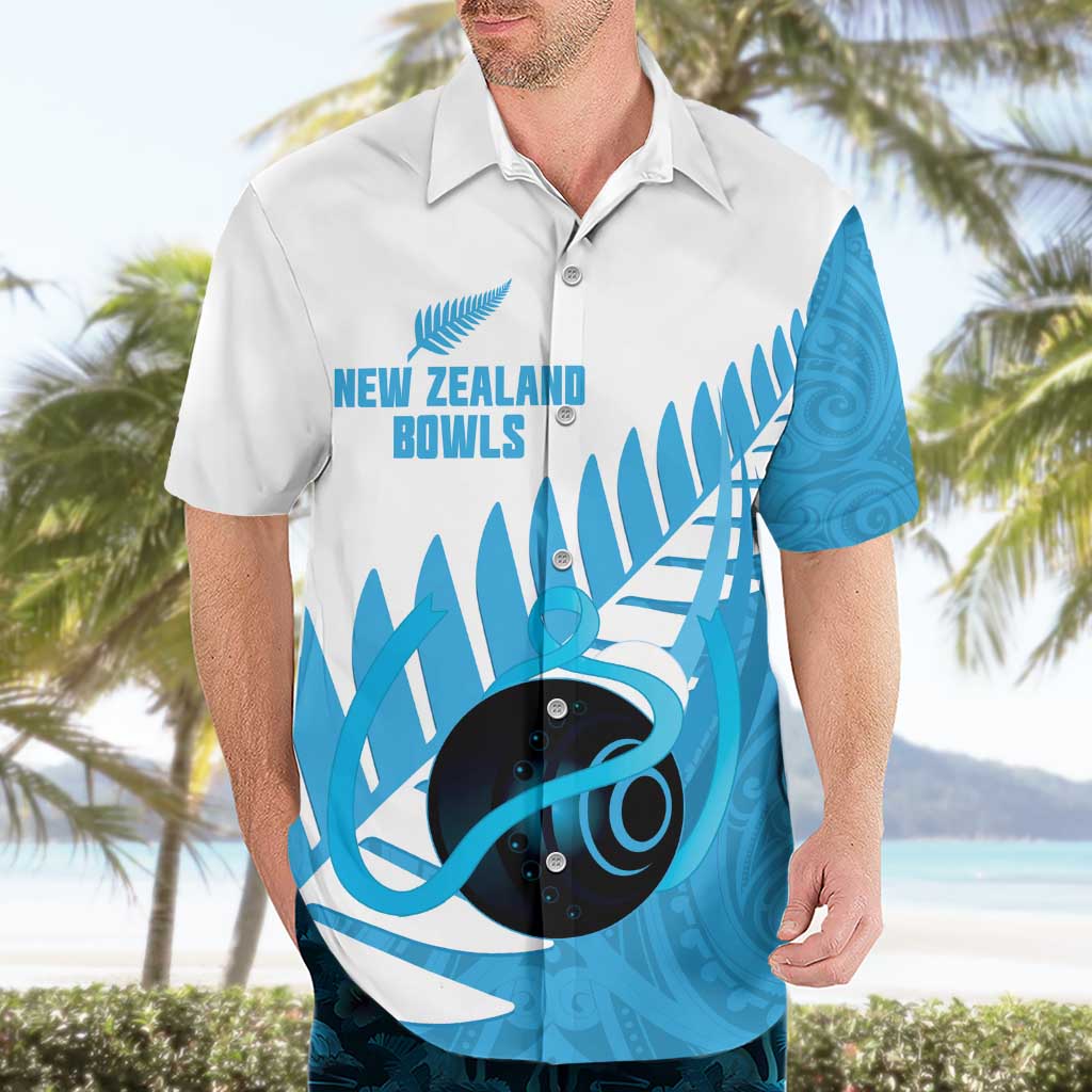 New Zealand Lawn Bowls Prostate Cancer Custom Hawaiian Shirt Aotearoa Maori Silver Fern Blue Ribbon - Aussie Hoodie
