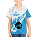 New Zealand Lawn Bowls Prostate Cancer Custom Hawaiian Shirt Aotearoa Maori Silver Fern Blue Ribbon - Aussie Hoodie