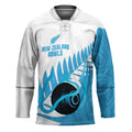 New Zealand Lawn Bowls Prostate Cancer Custom Hockey Jersey Aotearoa Maori Silver Fern Blue Ribbon - Aussie Hoodie