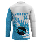 New Zealand Lawn Bowls Prostate Cancer Custom Hockey Jersey Aotearoa Maori Silver Fern Blue Ribbon - Aussie Hoodie