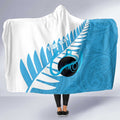 New Zealand Lawn Bowls Prostate Cancer Custom Hooded Blanket Aotearoa Maori Silver Fern Blue Ribbon - Aussie Hoodie