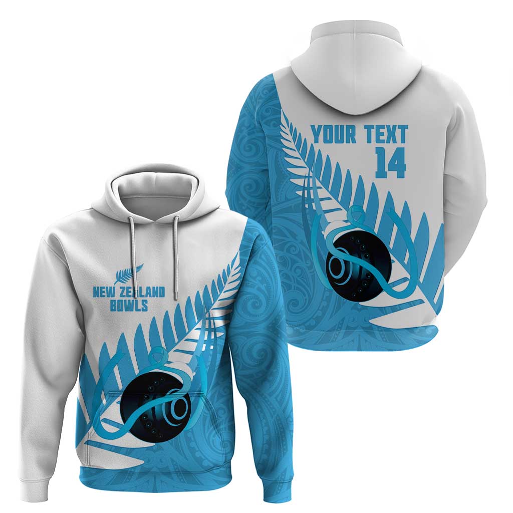 New Zealand Lawn Bowls Prostate Cancer Custom Hoodie Aotearoa Maori Silver Fern Blue Ribbon - Aussie Hoodie