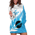 New Zealand Lawn Bowls Prostate Cancer Custom Hoodie Dress Aotearoa Maori Silver Fern Blue Ribbon - Aussie Hoodie