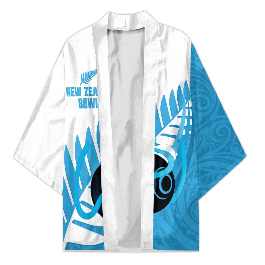 New Zealand Lawn Bowls Prostate Cancer Custom Kimono Aotearoa Maori Silver Fern Blue Ribbon - Aussie Hoodie