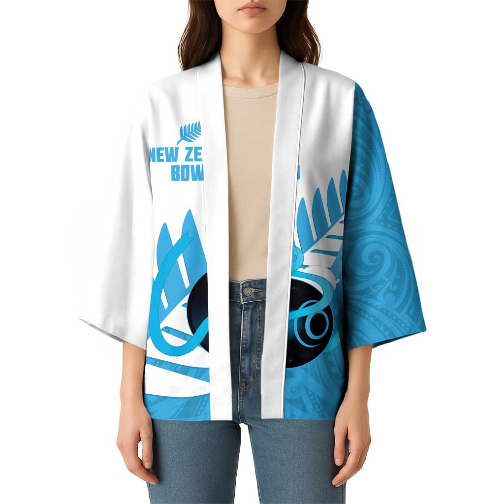 New Zealand Lawn Bowls Prostate Cancer Custom Kimono Aotearoa Maori Silver Fern Blue Ribbon - Aussie Hoodie