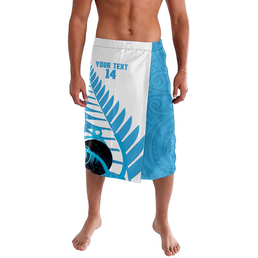 New Zealand Lawn Bowls Prostate Cancer Custom Lavalava Aotearoa Maori Silver Fern Blue Ribbon - Aussie Hoodie