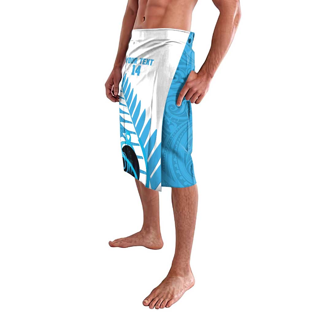 New Zealand Lawn Bowls Prostate Cancer Custom Lavalava Aotearoa Maori Silver Fern Blue Ribbon - Aussie Hoodie