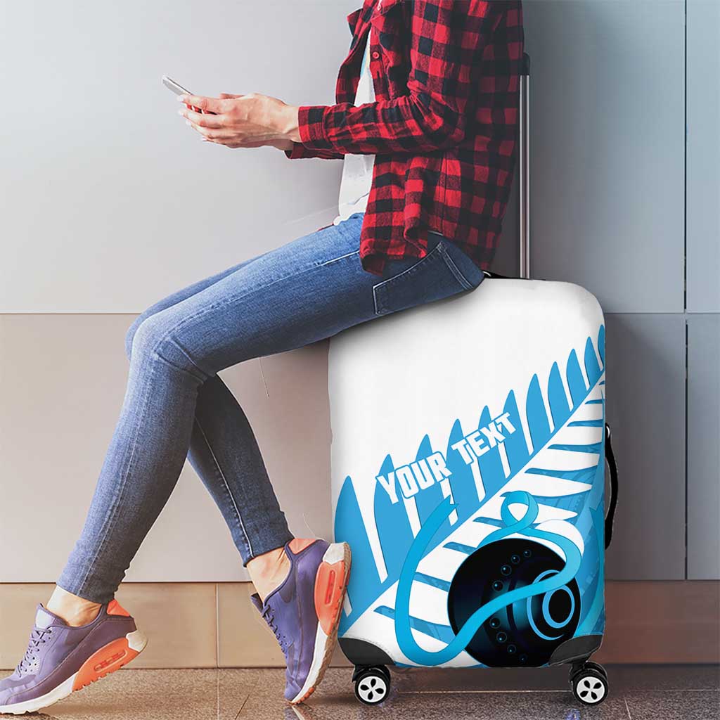 New Zealand Lawn Bowls Prostate Cancer Custom Luggage Cover Aotearoa Maori Silver Fern Blue Ribbon - Aussie Hoodie