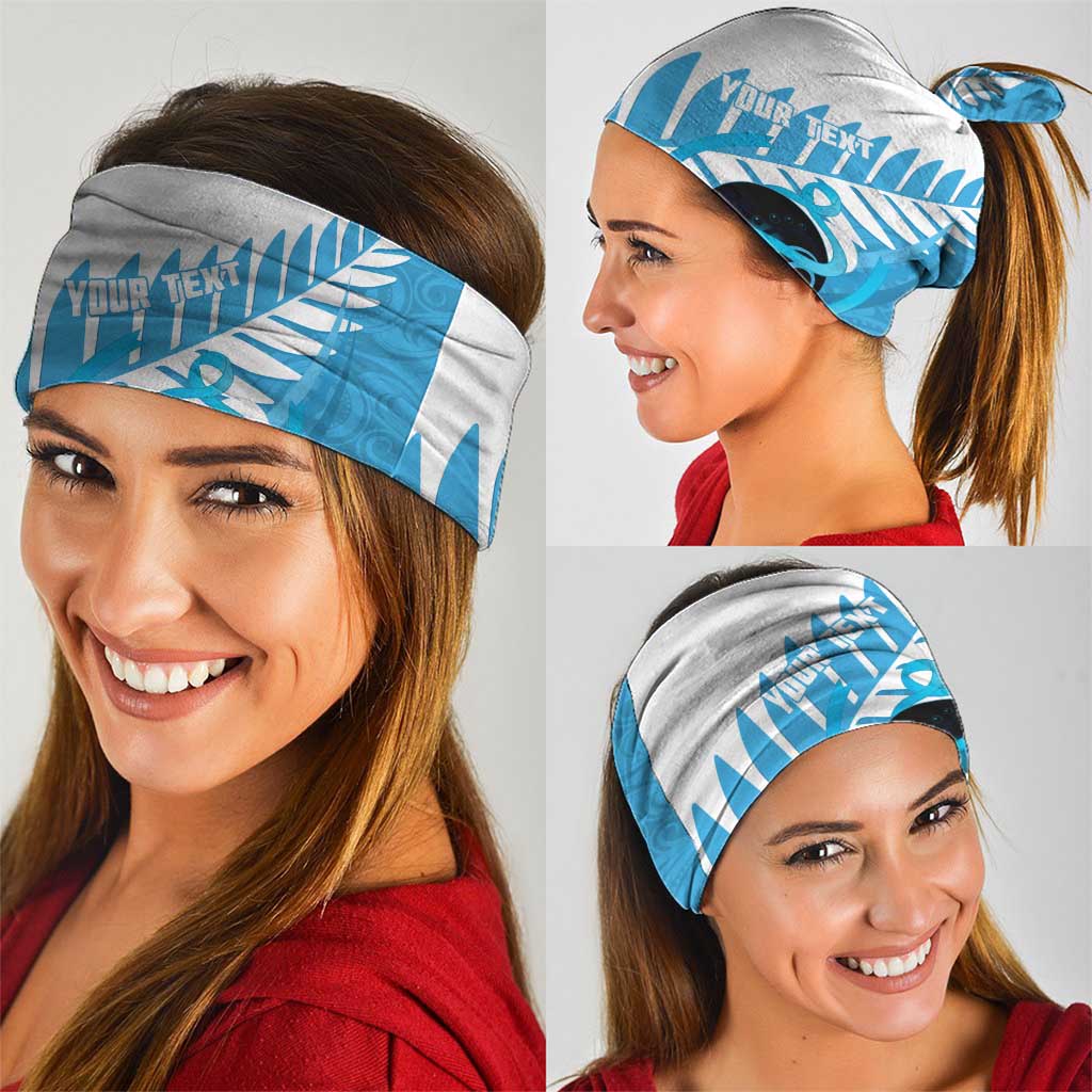 New Zealand Lawn Bowls Prostate Cancer Custom Neck Gaiter Aotearoa Maori Silver Fern Blue Ribbon - Aussie Hoodie