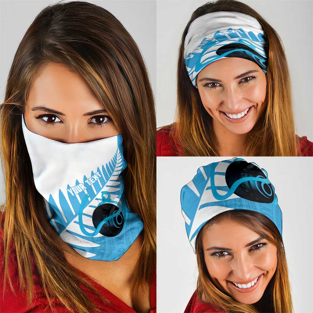 New Zealand Lawn Bowls Prostate Cancer Custom Neck Gaiter Aotearoa Maori Silver Fern Blue Ribbon - Aussie Hoodie