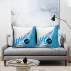 New Zealand Lawn Bowls Prostate Cancer Custom Pillow Cover Aotearoa Maori Silver Fern Blue Ribbon - Aussie Hoodie