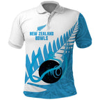 New Zealand Lawn Bowls Prostate Cancer Custom Polo Shirt Aotearoa Maori Silver Fern Blue Ribbon - Aussie Hoodie