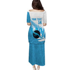 New Zealand Lawn Bowls Prostate Cancer Custom Puletasi Aotearoa Maori Silver Fern Blue Ribbon - Aussie Hoodie