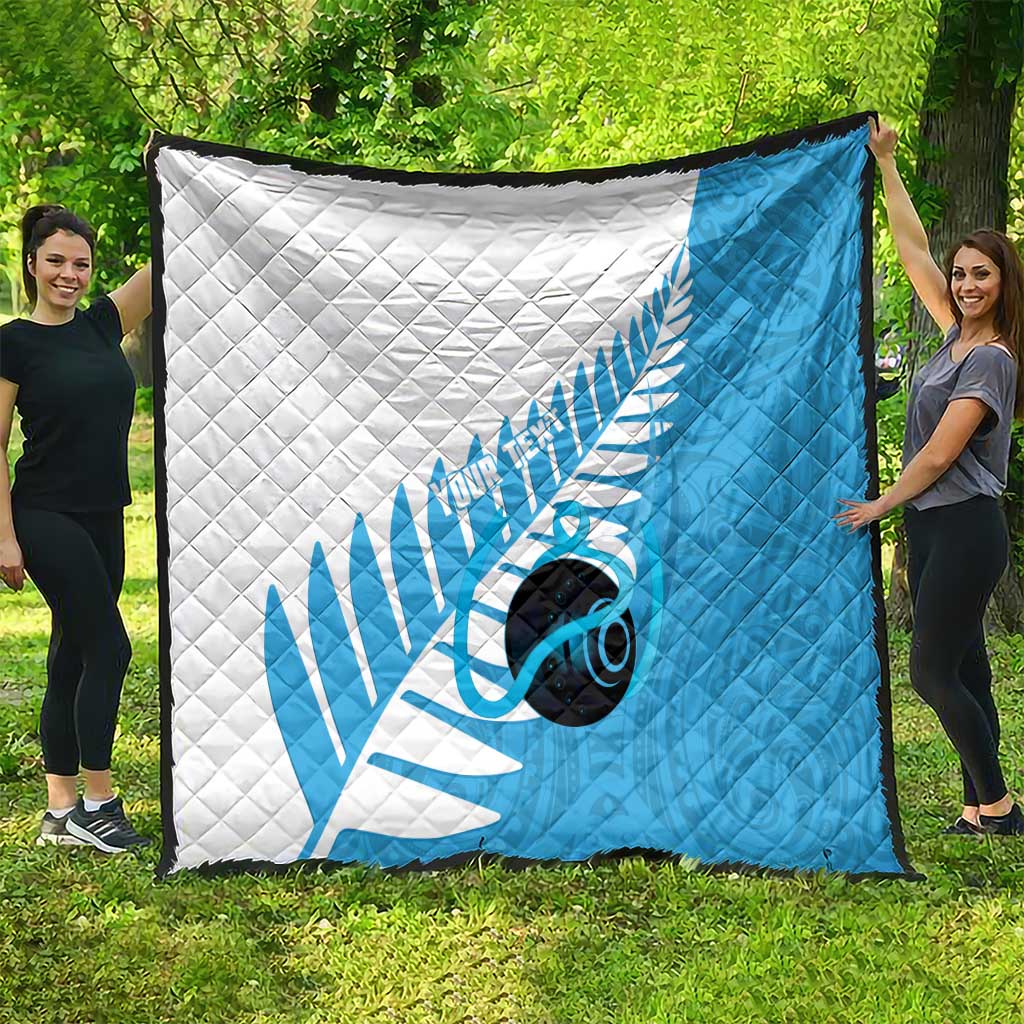 New Zealand Lawn Bowls Prostate Cancer Custom Quilt Aotearoa Maori Silver Fern Blue Ribbon - Aussie Hoodie