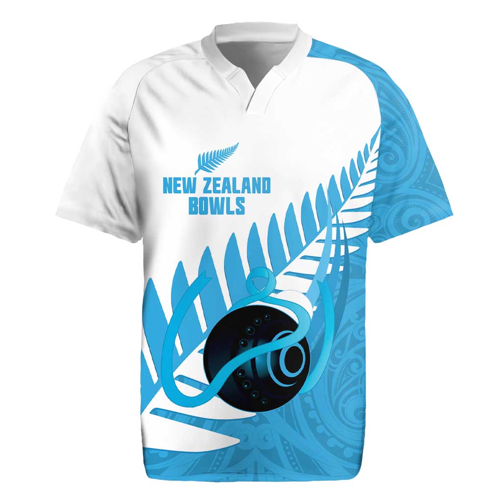 New Zealand Lawn Bowls Prostate Cancer Custom Rugby Jersey Aotearoa Maori Silver Fern Blue Ribbon - Aussie Hoodie