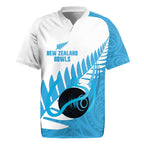 New Zealand Lawn Bowls Prostate Cancer Custom Rugby Jersey Aotearoa Maori Silver Fern Blue Ribbon - Aussie Hoodie