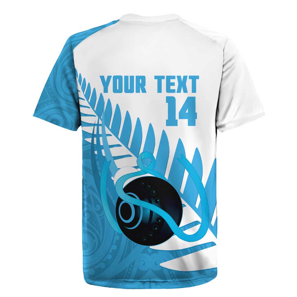 New Zealand Lawn Bowls Prostate Cancer Custom Rugby Jersey Aotearoa Maori Silver Fern Blue Ribbon - Aussie Hoodie