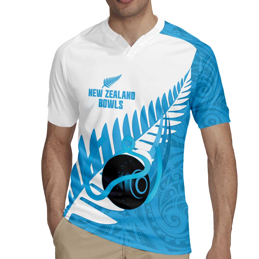 New Zealand Lawn Bowls Prostate Cancer Custom Rugby Jersey Aotearoa Maori Silver Fern Blue Ribbon - Aussie Hoodie