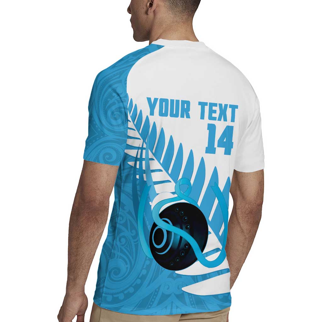 New Zealand Lawn Bowls Prostate Cancer Custom Rugby Jersey Aotearoa Maori Silver Fern Blue Ribbon - Aussie Hoodie