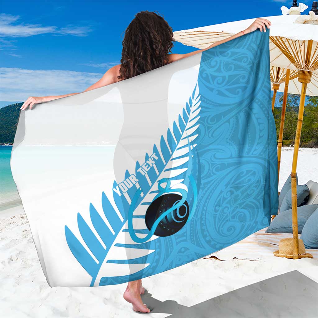 New Zealand Lawn Bowls Prostate Cancer Custom Sarong Aotearoa Maori Silver Fern Blue Ribbon - Aussie Hoodie