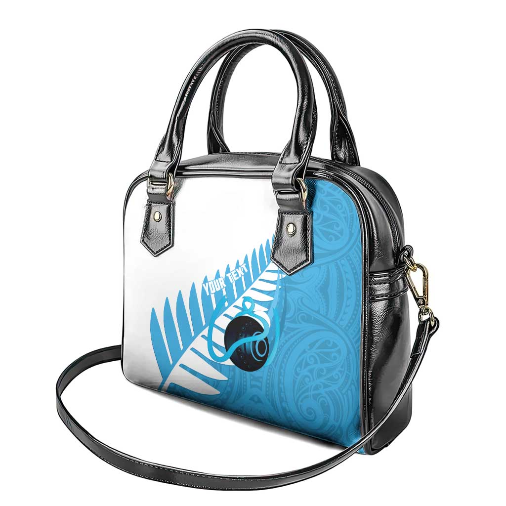 New Zealand Lawn Bowls Prostate Cancer Custom Shoulder Handbag Aotearoa Maori Silver Fern Blue Ribbon - Aussie Hoodie