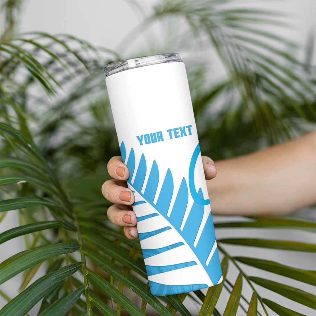 New Zealand Lawn Bowls Prostate Cancer Custom Skinny Tumbler Aotearoa Maori Silver Fern Blue Ribbon - Aussie Hoodie