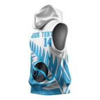 New Zealand Lawn Bowls Prostate Cancer Custom Sleeveless Hoodie Aotearoa Maori Silver Fern Blue Ribbon - Aussie Hoodie
