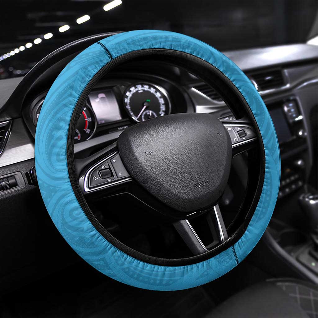 New Zealand Lawn Bowls Prostate Cancer Steering Wheel Cover Aotearoa Maori Silver Fern Blue Ribbon - Aussie Hoodie