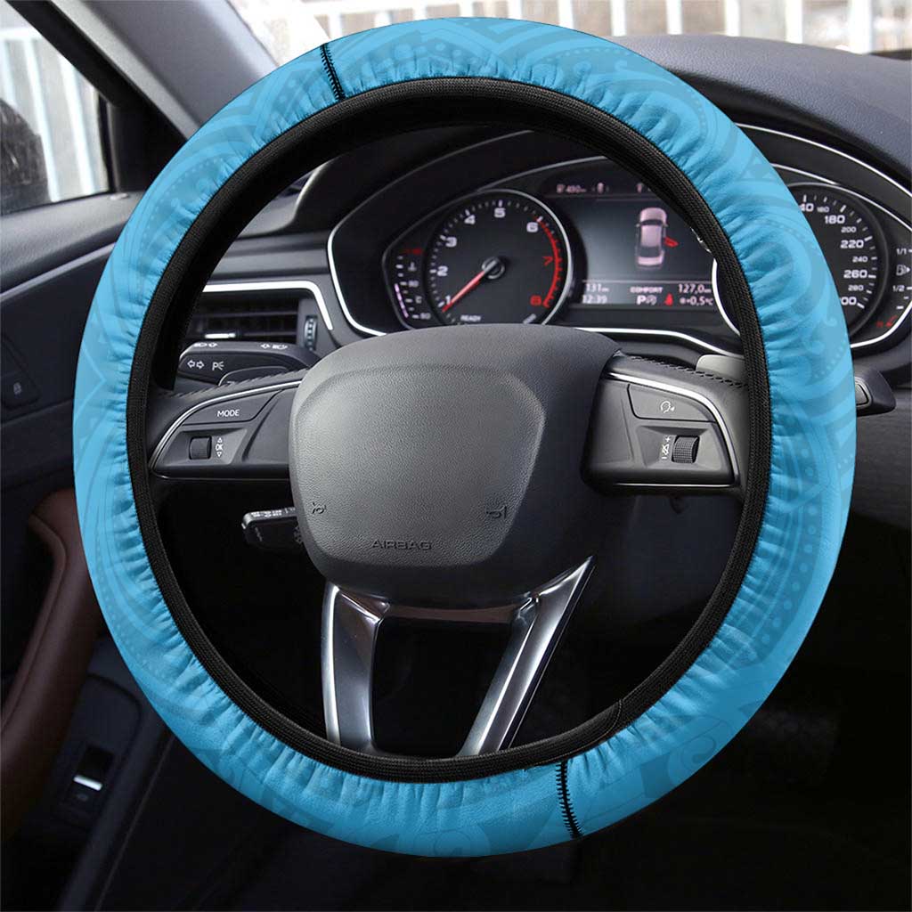 New Zealand Lawn Bowls Prostate Cancer Steering Wheel Cover Aotearoa Maori Silver Fern Blue Ribbon - Aussie Hoodie